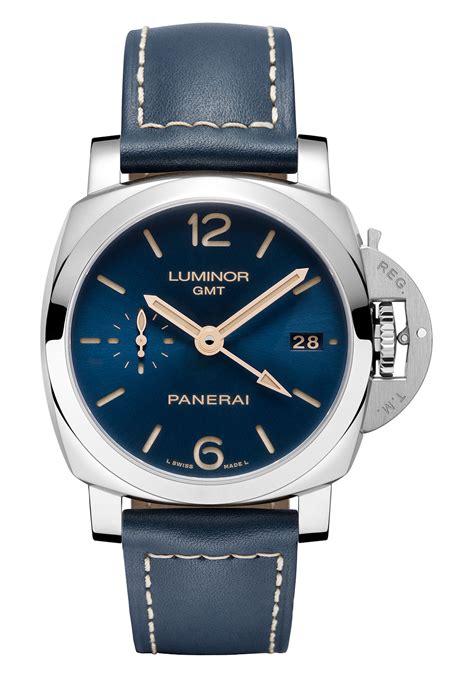 panerai luminor gmt blue dial.